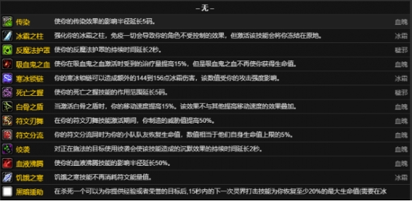 魔兽世界CTM怀旧服死骑雕文属性有哪些