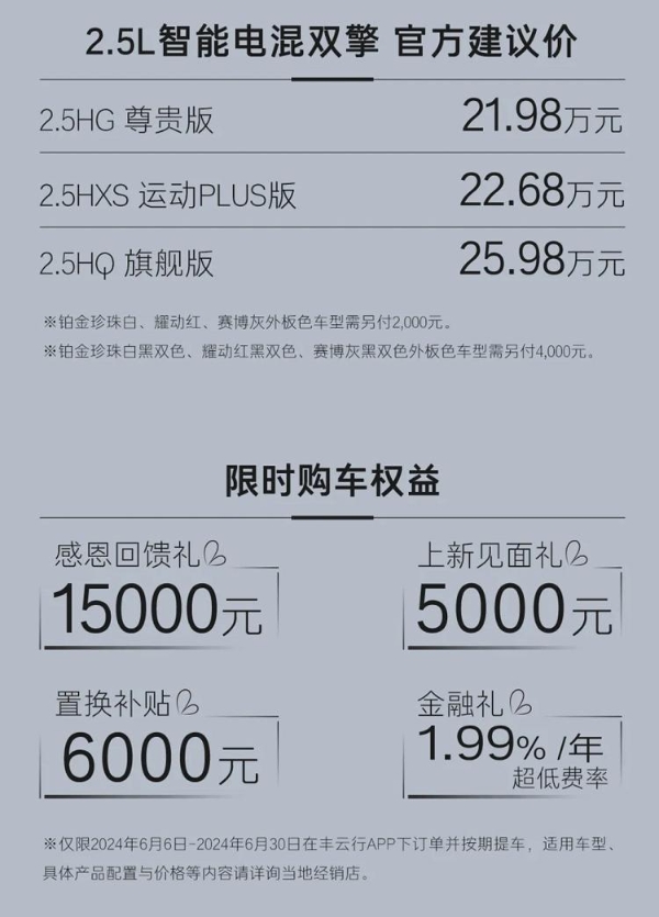 2.5L混动终于上市！“大排量”第九代凯美瑞售价21.98万起